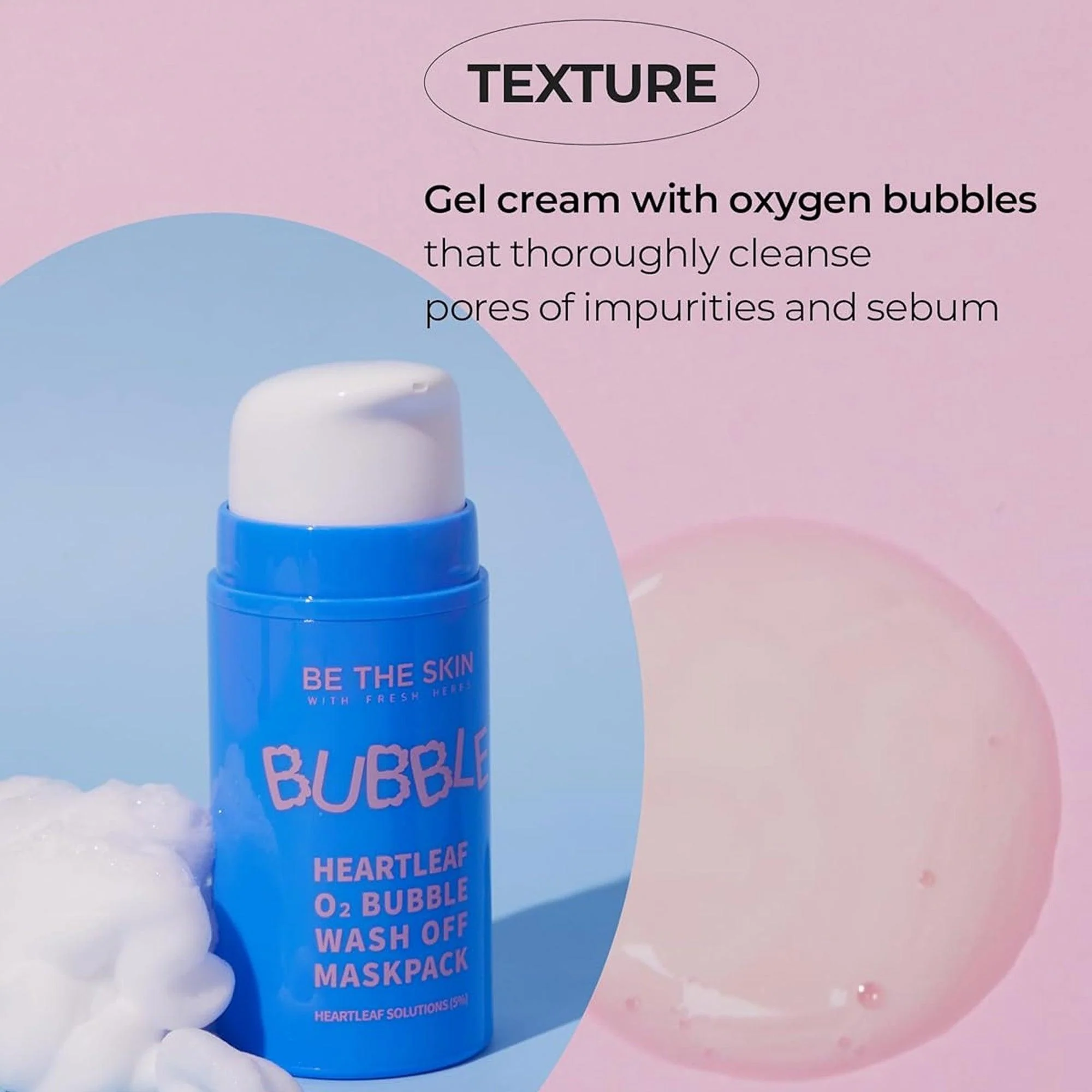 Be The Skin Bubble Heartleaf O2 Bubble Wash Off Mask Pack 50gm - Image 3