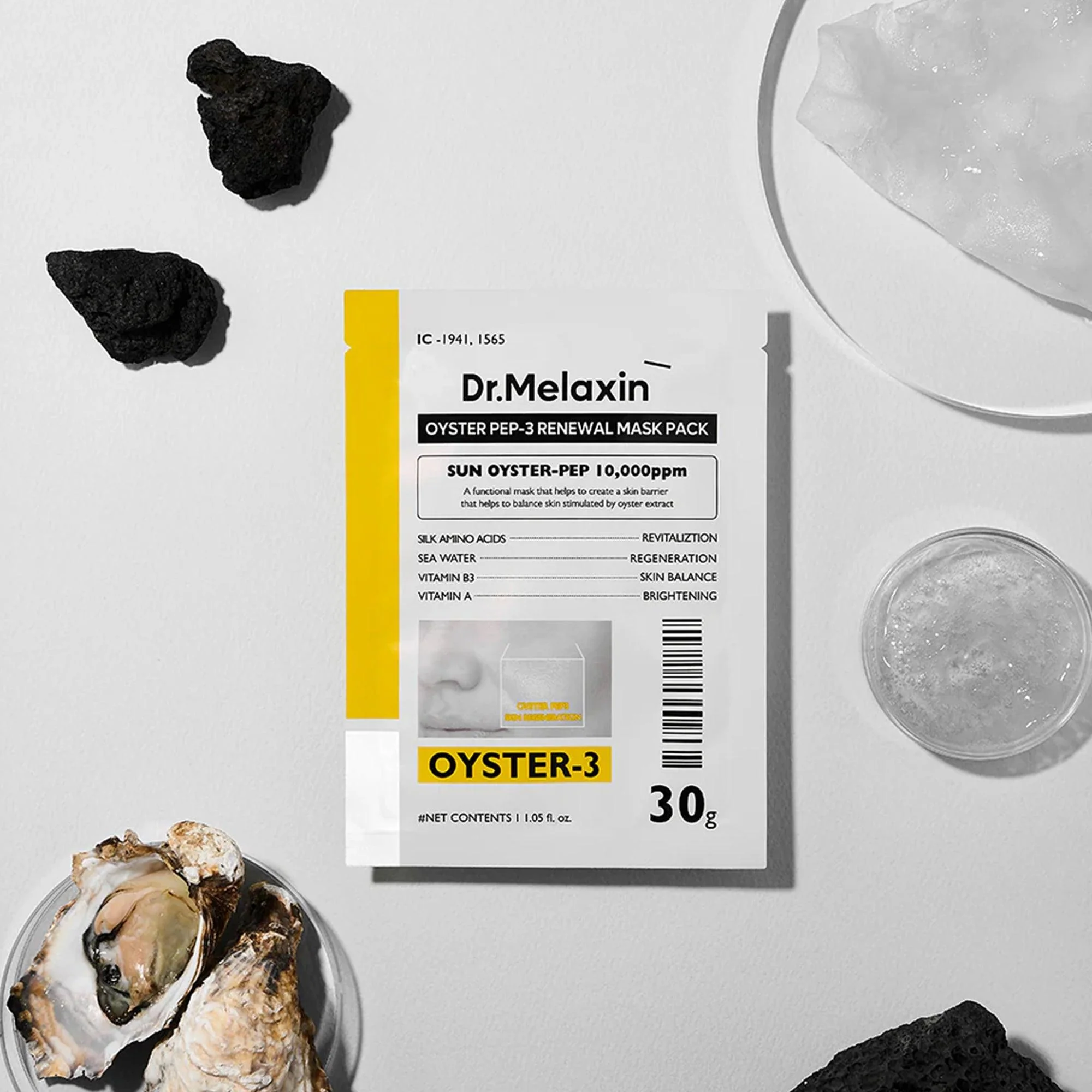 Dr.Melaxin Oyster Pep-3 Renewal Mask 1 Piece - Image 3