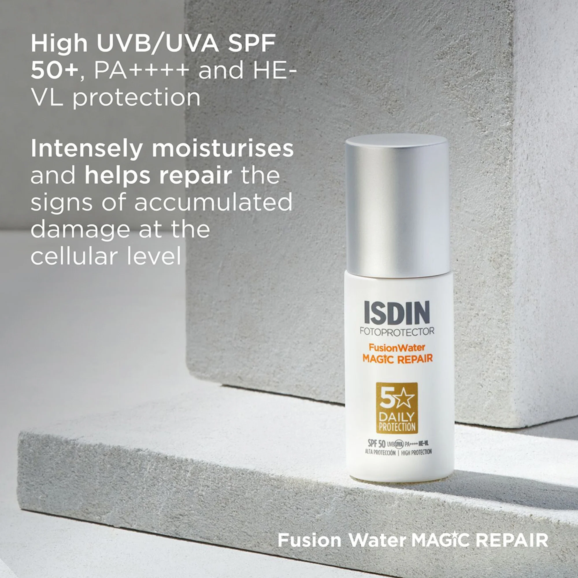 ISDIN Fotoprotector Fusion Water Magic Repair SPF50 PA++++ UVA Sunscreen 50ml - Image 3