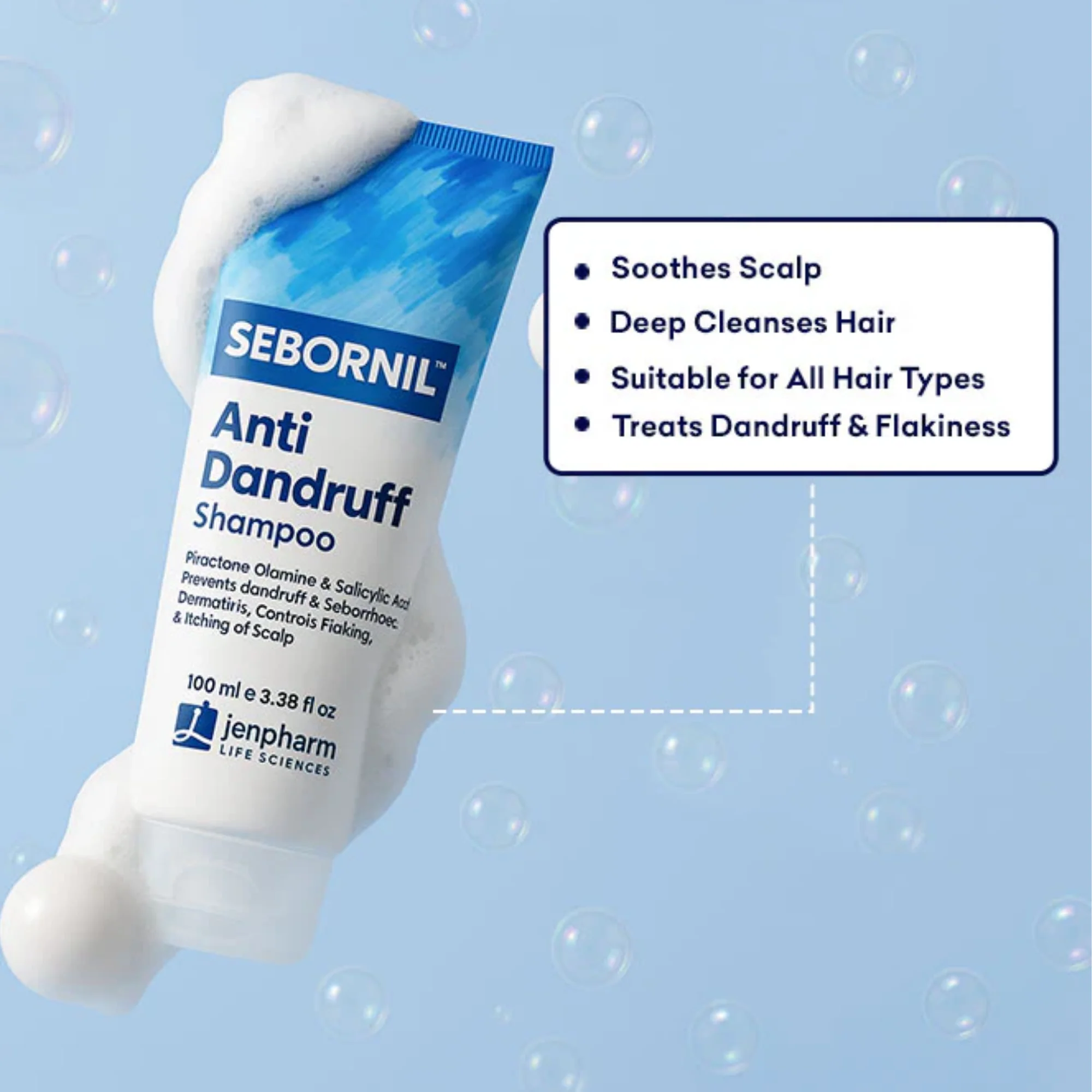 Jenpharm Sebornil Anti-Dandruff Shampoo 100ml - Image 3