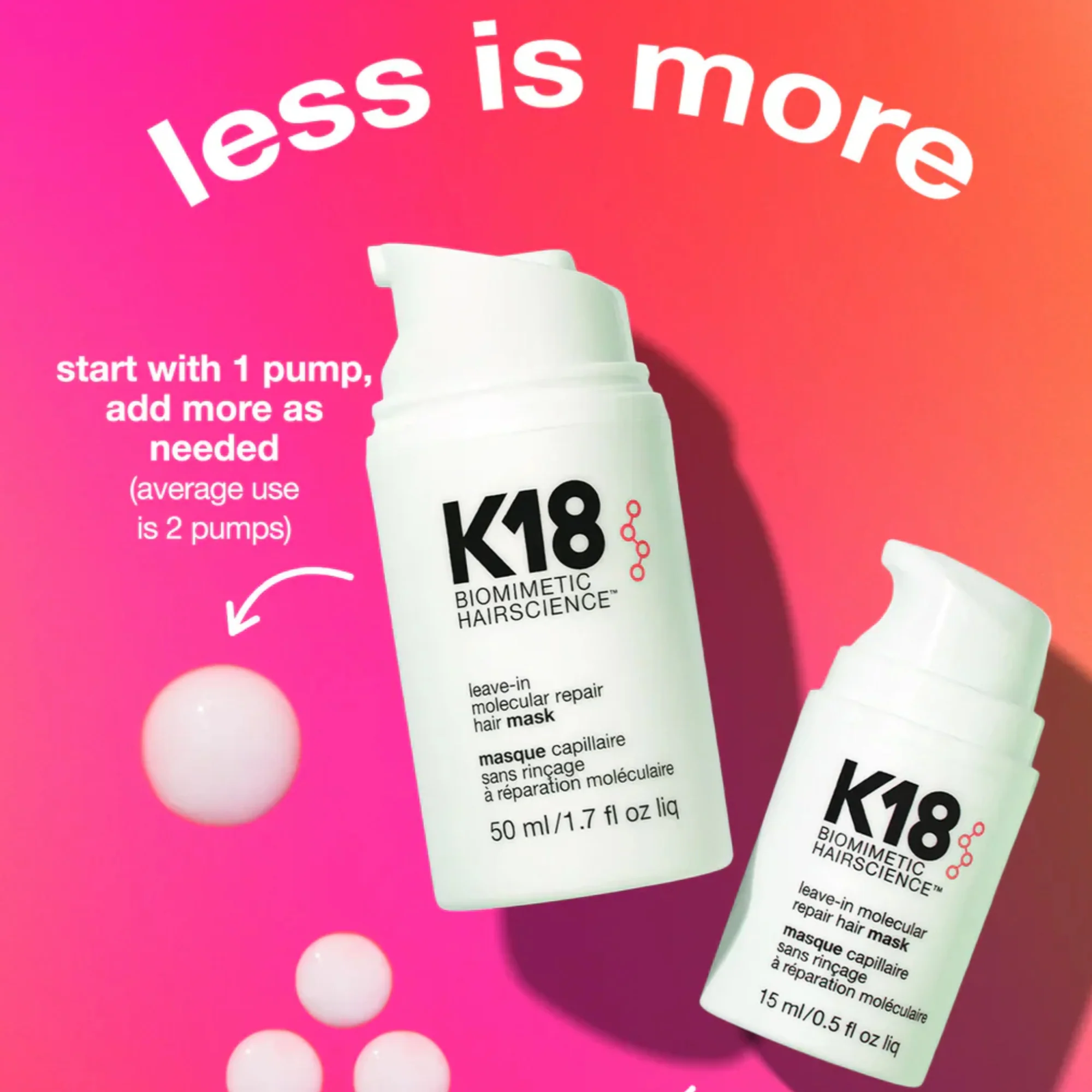 K18 Hair Leave In Molecular Repair Hair Mask 15ml - Image 3