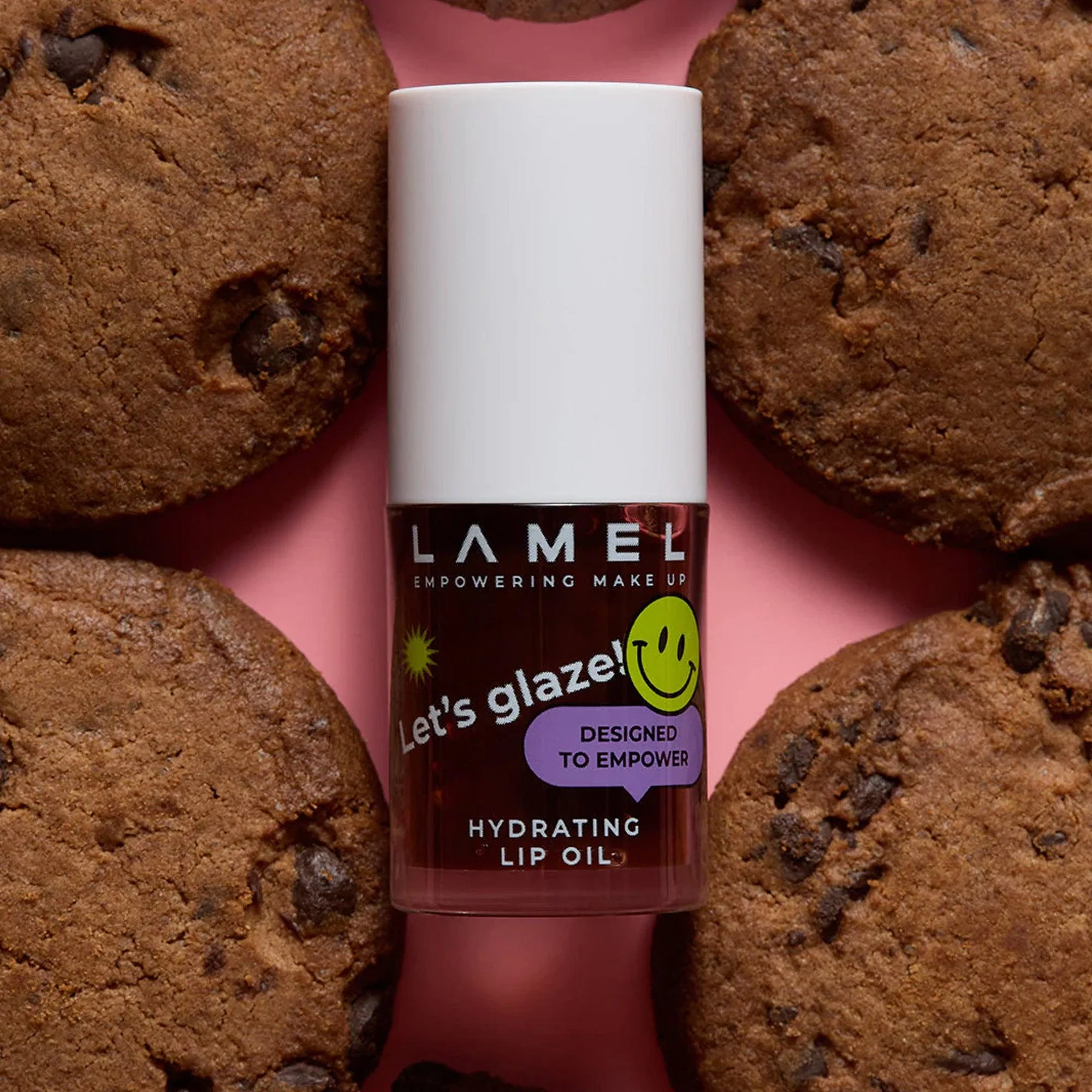 Lamel Lets Glaze Hydrating Lip Oil 404 Chocolate Cookies 4ml - Image 3
